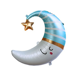 Balon Foliowy Niebieski Księżyc - 63 x 71 cm