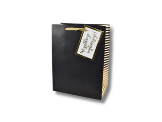 Torebka prezentowa - czarna - 17,7 x 22,8 x 9,8cm - 1szt.