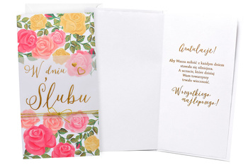 Kartka okolicznościowa - Ślub - Kolorowe kwiaty
