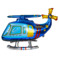 Balon Foliowy Helikopter - Niebieski  - 77 x 49 x 30 cm