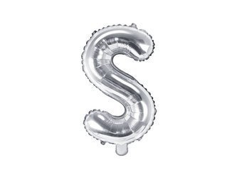 Balon foliowy - Litera "S" - Srebrna - 35 cm