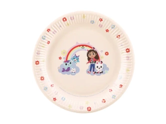 Talerzyki papierowe - Koci Domek Gabi - 23cm - 6 sztuk