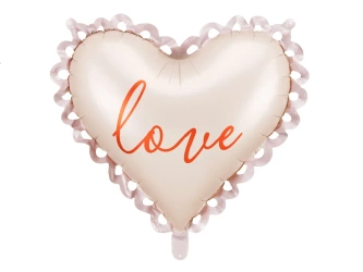 Balon foliowy serce - Kremowe - Love - 50 x 47cm