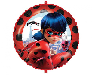 Balon Foliowy 45cm - Okrągły - Miraculus Ladybug