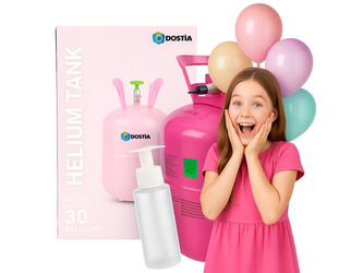 Butla z helem do 30 balonów - DOSTIA - 7L - 0.21 m3 + Uszczelniacz 50ml