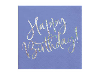 Serwetki papierowe - Happy Birthday - Granatowy - 33x33cm - 20 sztuk