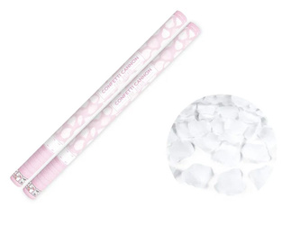 Zestaw 2x Tuba Konfetti - Płatki róż - biały - 80cm