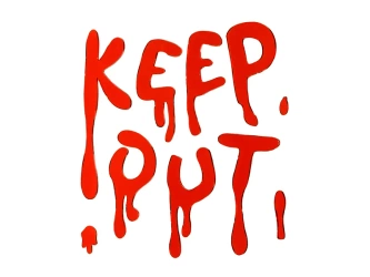 Żelowe naklejki na okno - Keep Out - Halloween - Czerwone