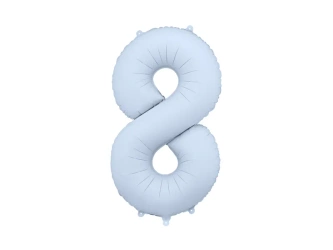 Balon foliowy Cyfra "8" - Mglisty niebieski - 86cm