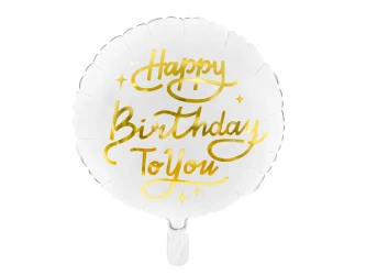 Balon foliowy Happy Birthday To You - Biały - 35cm