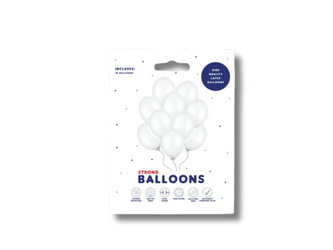 Balony Strong 30cm - Metallic Pure White - 10 szt.