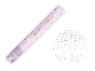 Tuba Konfetti - Motylki - Białe - 40cm - 1 szt