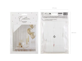 Kurtyna Party - biała - 100x200cm - 1szt