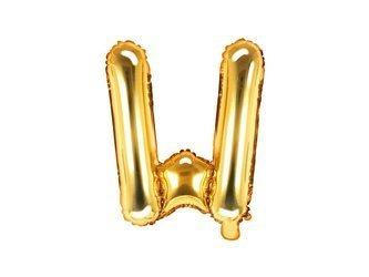 Balon foliowy - Litera "W" - Złota - 35 cm
