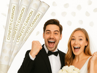 Zestaw 4x Tuba Konfetti - Płatki róż - kremowe - 60cm