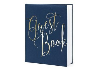 Księga Gości - Guest Book - Granatowa - 20 x 24.5 cm - 22 kartki