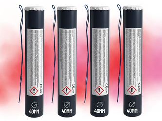 Zestaw 4x MINA DYMNA Z ZAPALNIKIEM - Czerwony i Różowy - 40mm