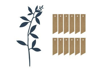 Gałązki z listkami - Zawieszki - Ciemnogranatowe - 6 sztuk