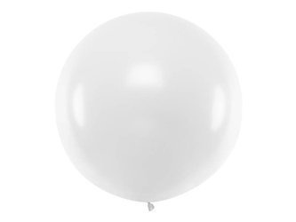 Balon okrągły - 1 m - Pastel White