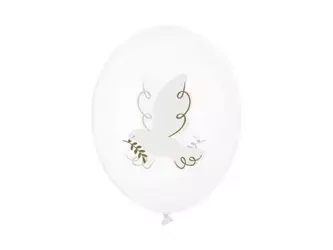 Balon Strong 30 cm - Gołąb - Crystal Clear - 6 szt