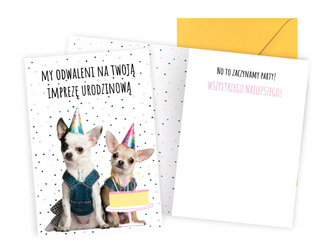 Kartka okolicznościowa - Piesek - Impreza urodzinowa