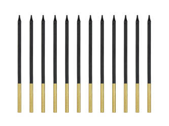 Świeczki urodzinowe gładkie - Czarne - 14cm - 12 sztuk