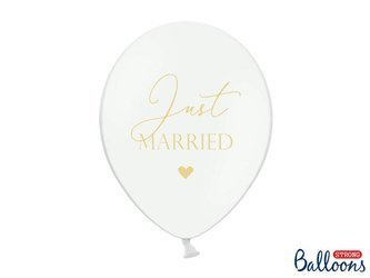Balony Strong 30cm - Just Married ♥ - Pastel White - 6 szt.