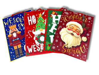Torebka prezentowa - Świąteczna - Wesołych Świąt - 40,6 x 55,8 x 20,3 cm