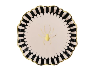 Talerzyki papierowe - Pająk - Halloween - 23cm - 6 sztuk