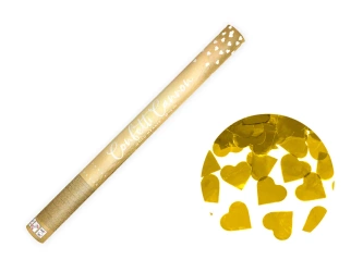 Tuba Konfetti - Złote Serca - 60 cm
