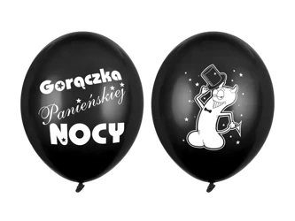 Balony Strong 30cm - Gorączka Panieńskiej Nocy - Pastel Black - 6 sztuk