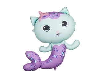 Balon foliowy - Koci Domek Gabi - Syrenkotka - 80 x 82cm