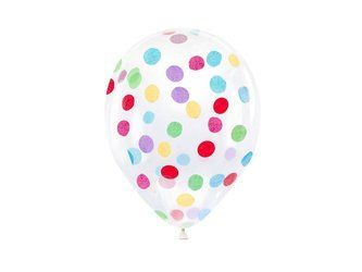 Balony lateksowe 30cm - Kolorowe Konfetti - 6 sztuk