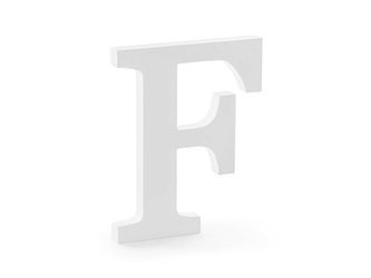 Drewniana litera F - Biały - 16 x 20 cm