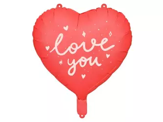 Balon Foliowy Serce - I Love You - 45 cm - Czerwony