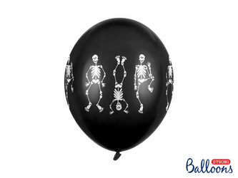 Balon Strong 30cm - Kościotrupy - Pastel Black - 1 sztuka
