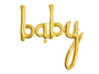 Balon foliowy - Baby - Złoty - 73,5 x 75,5 cm