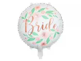 Balon foliowy - Bride - Kwiaty - Biały - 45cm