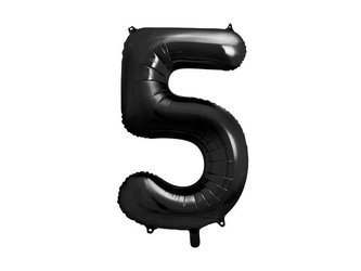 Balon foliowy - Cyfra "5" - Czarny - 86 cm