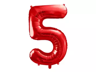 Balon foliowy Cyfra "5" Pięć - 86 cm - czerwony