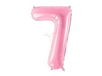 Balon foliowy - Cyfra "7" - Różowy - 86cm