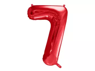 Balon foliowy Cyfra "7" Siedem - 86 cm - czerwony