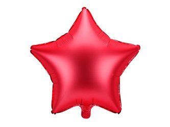 Balon foliowy - Gwiazdka - Czerwona - Satynowa - 48 cm