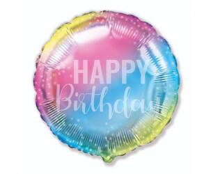 Balon foliowy - Happy Birthday - Gradient - 45cm - 1 szt.