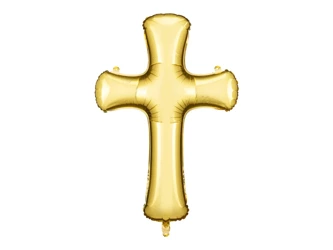 Balon foliowy Krzyż - złoty - 103.5 x 74.5cm