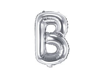 Balon foliowy - Litera "B" -  Srebrny - 35 cm