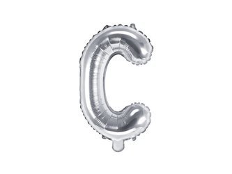 Balon foliowy - Litera "C" - Srebrna - 35 cm