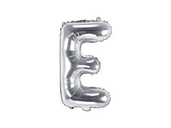 Balon foliowy - Litera "E" - Srebrna - 35 cm