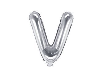 Balon foliowy - Litera "V" - Srebrna - 35 cm