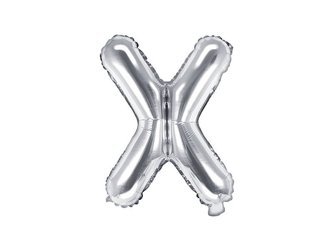 Balon foliowy - Litera "X" - Srebrna - 35 cm